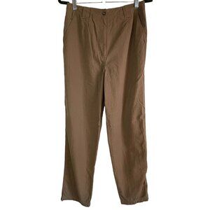 L.L.Bean Womens Brown Nylon Hiking Outdoor Pants High Rise Medium Tall